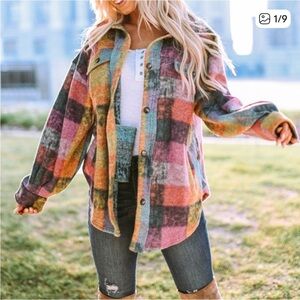 Colorful Plaid Women's Utility Jacket